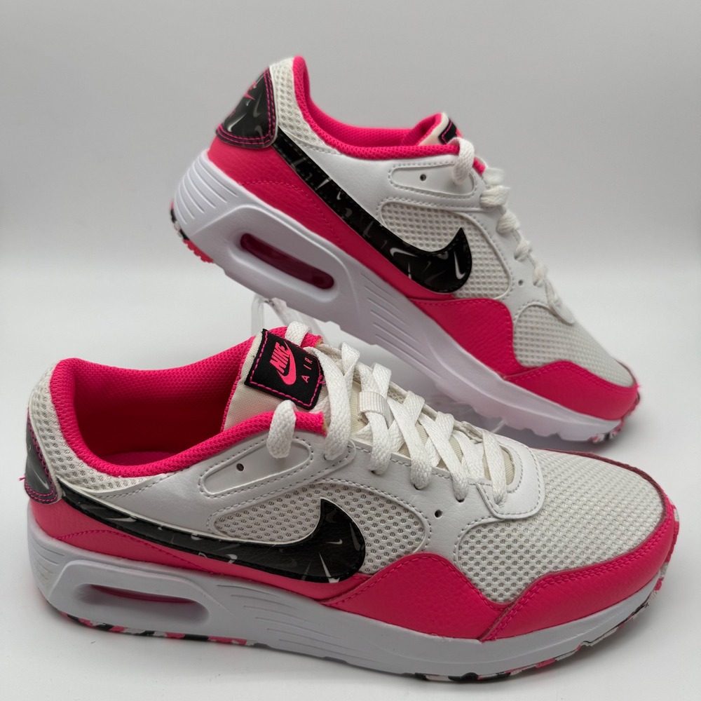Nike Air Max SC Pink Multi Swoosh Shoes Womens 8.5 White Hyper Pink Sneakers New